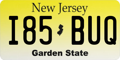 NJ license plate I85BUQ