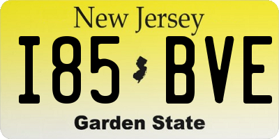NJ license plate I85BVE