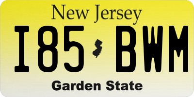 NJ license plate I85BWM