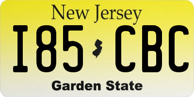 NJ license plate I85CBC