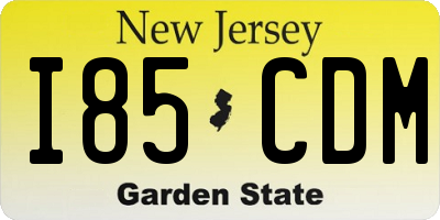 NJ license plate I85CDM