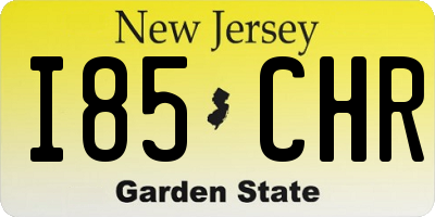 NJ license plate I85CHR