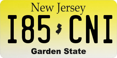 NJ license plate I85CNI