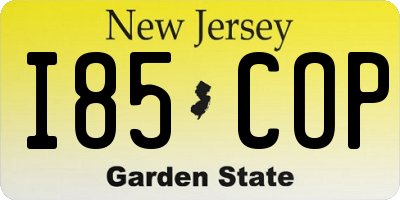 NJ license plate I85COP