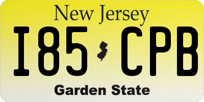 NJ license plate I85CPB