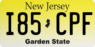NJ license plate I85CPF