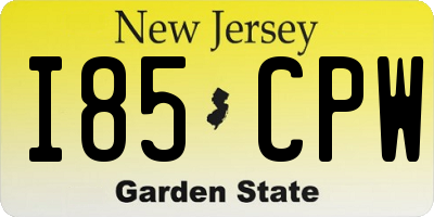 NJ license plate I85CPW