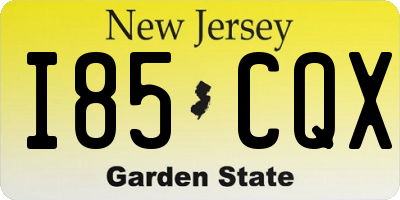 NJ license plate I85CQX