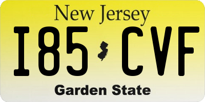 NJ license plate I85CVF