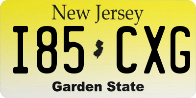 NJ license plate I85CXG