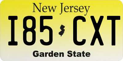 NJ license plate I85CXT