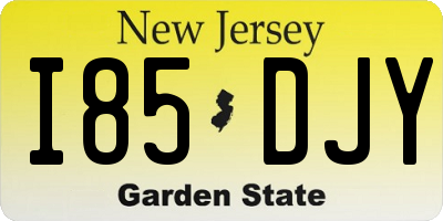 NJ license plate I85DJY