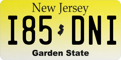 NJ license plate I85DNI