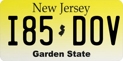 NJ license plate I85DOV