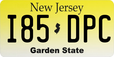 NJ license plate I85DPC
