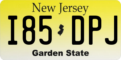 NJ license plate I85DPJ