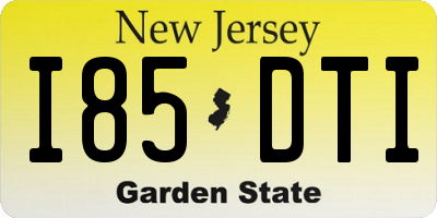 NJ license plate I85DTI