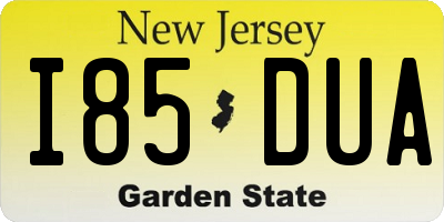 NJ license plate I85DUA