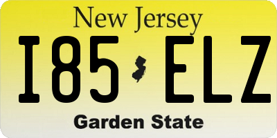 NJ license plate I85ELZ