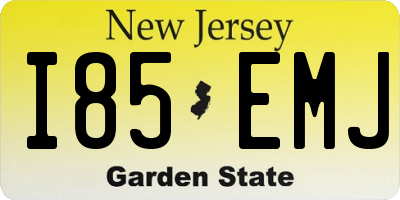 NJ license plate I85EMJ
