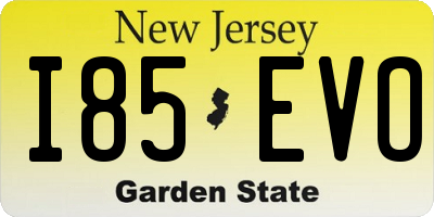NJ license plate I85EVO