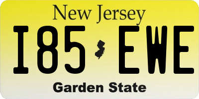 NJ license plate I85EWE