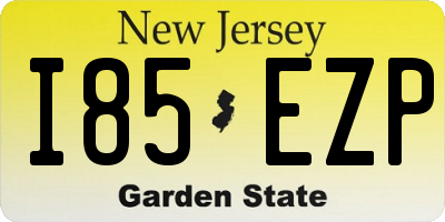 NJ license plate I85EZP