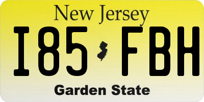 NJ license plate I85FBH