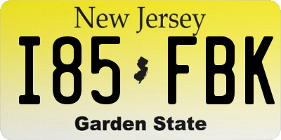 NJ license plate I85FBK