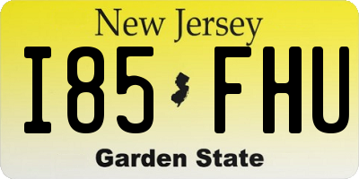 NJ license plate I85FHU