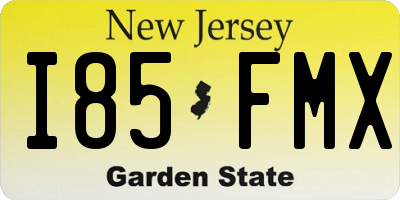NJ license plate I85FMX