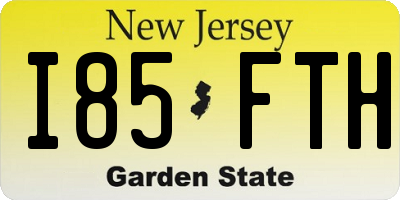 NJ license plate I85FTH