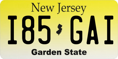 NJ license plate I85GAI