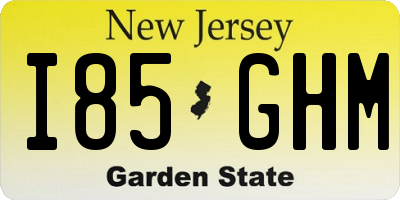NJ license plate I85GHM