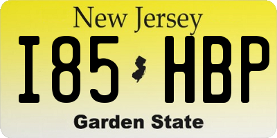 NJ license plate I85HBP