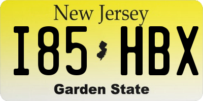 NJ license plate I85HBX