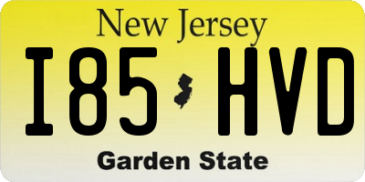 NJ license plate I85HVD