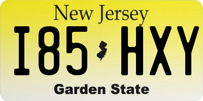 NJ license plate I85HXY