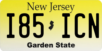 NJ license plate I85ICN