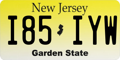 NJ license plate I85IYW