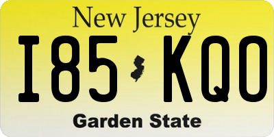 NJ license plate I85KQO