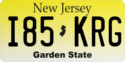 NJ license plate I85KRG