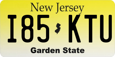 NJ license plate I85KTU