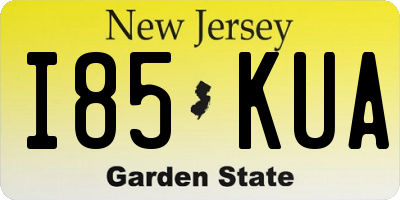 NJ license plate I85KUA