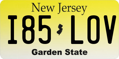 NJ license plate I85LOV