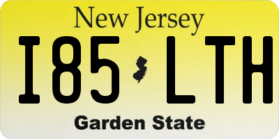 NJ license plate I85LTH