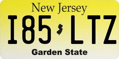 NJ license plate I85LTZ