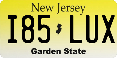 NJ license plate I85LUX