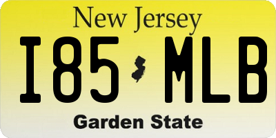 NJ license plate I85MLB