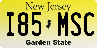NJ license plate I85MSC